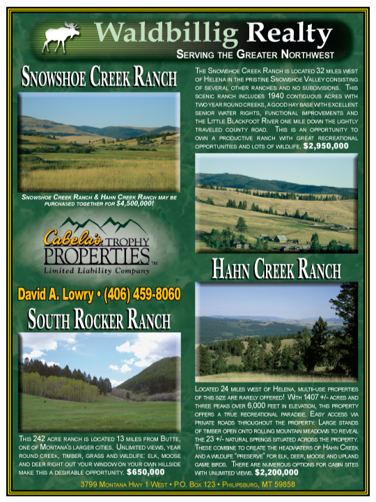 September 2005 Montana Land Magazine
									<br />
									Page 06
									  ♦  
									7¼"W x 9¾"H<br />
									100# Coated Text Stock