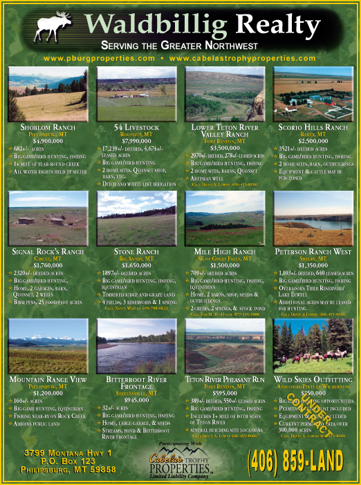 December 2006 Montana Land Magazine
									<br />
									Page 04
									  ♦  
									7¼"W x 9¾"H<br />
									100# Coated Text Stock