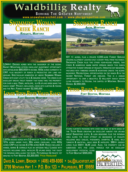 October 2007 Montana Land Magazine
									<br />
									Page 05
									  ♦  
									7¼"W x 9¾"H<br />
									100# Coated Text Stock