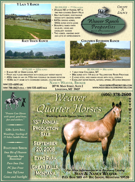 August 2008 Weaver Ranch Properties
									<br />
									Page 08
									  ♦  
									7¼"W x 9¾"H<br />
									100# Coated Text Stock