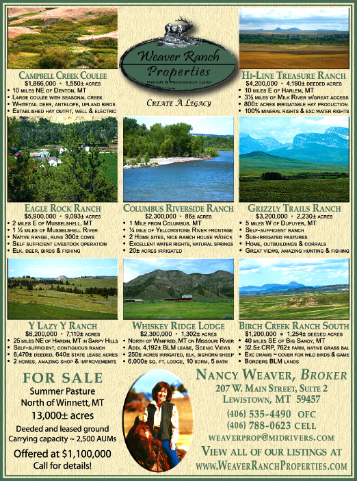 February 2009 Montana Land Magazine
									<br />
									Page 06
									  ♦  
									7¼"W x 9¾"H<br />
									100# Coated Text Stock